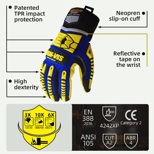 Seibertron HIGH - VIS SDXW Cold Weather Condition Oil and Gas Waterproof Safety Working Gloves - SeibertronHome Improvement