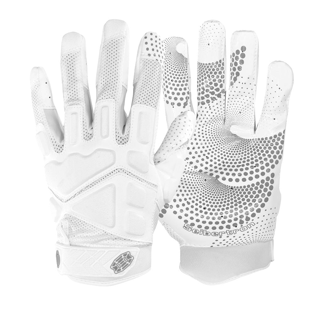 color:White | Seibertron H.P.I.R.G football receiver gloves white background main image
