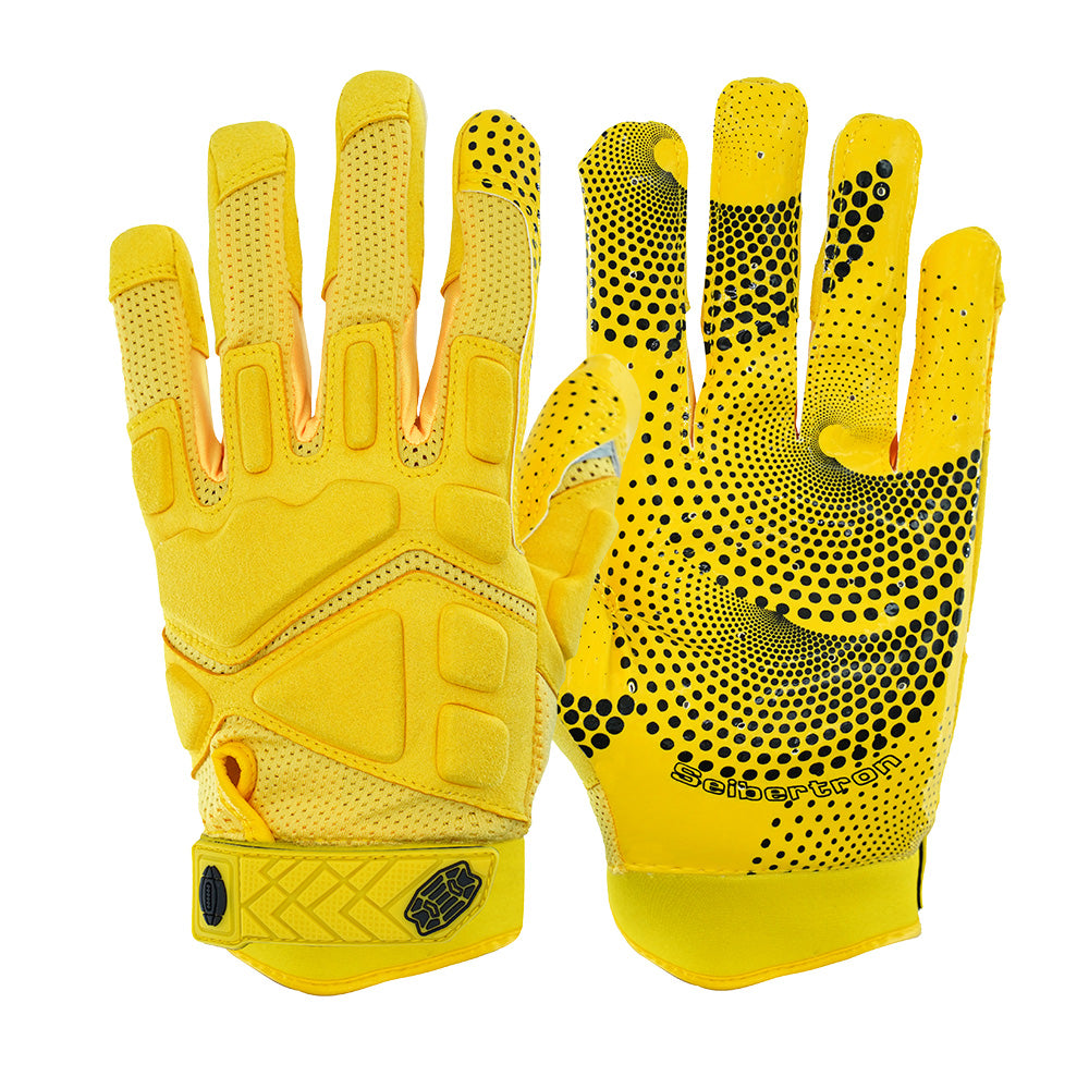 color:Yellow | Seibertron H.P.I.R.G football receiver gloves white background main image