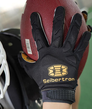 Seibertron H.P.I.R.G Touchscreen Lineman and Football Receiver Gloves, Flexible Breathable Impact Protection Back of Hand Glove Adult and Youth Sizes - SeibertronOutdoors