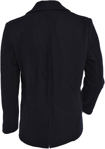 Seibertron Men's Woolen Coat US Navy Type 80% Wool USN Pea Coat - SeibertronApparel522010207267