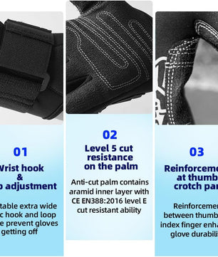 Seibertron Patented C.R.D.G 1.0 / C.R.D.G 2.0 Aramid Anti - Cut Puncture Resistant Diving Gloves - SeibertronSports