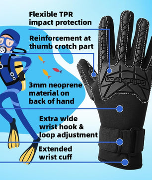 Seibertron Patented C.R.D.G 1.0 / C.R.D.G 2.0 Aramid Anti - Cut Puncture Resistant Diving Gloves - SeibertronSports