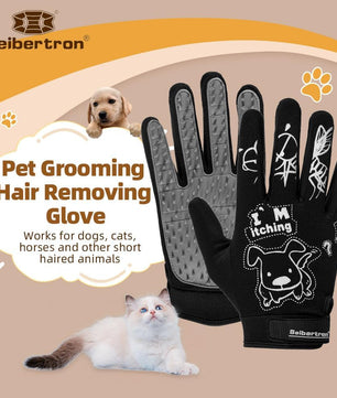 Seibertron Patented P.G.M.G - 1 Pet Hair Remover Grooming Gloves(Not fit Long Hair Dog) - SeibertronPet Products