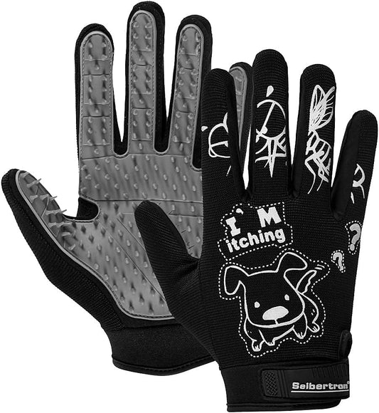 Seibertron Patented P.G.M.G - 1 Pet Hair Remover Grooming Gloves(Not fit Long Hair Dog) - SeibertronPet Products