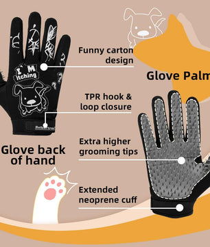 Seibertron Patented P.G.M.G - 1 Pet Hair Remover Grooming Gloves(Not fit Long Hair Dog) - SeibertronPet Products
