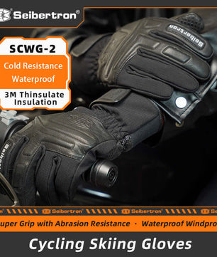 Seibertron S.C.W.G 2.0 Waterproof Winter - 4℉ Cold Proof Touchscreen Anti Slip Palm Impact Gloves for Cycling Motorcycle - Seibertron
