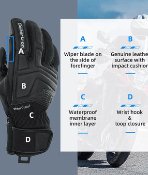 Seibertron S.C.W.G 2.0 Waterproof Winter - 4℉ Cold Proof Touchscreen Anti Slip Palm Impact Gloves for Cycling Motorcycle - Seibertron