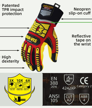 Seibertron SDXB Waterproof Anti - Slip Gloves with TPR Impact Protection, Hipora Waterproof Insert & Reflective Tape for Oil & Gas, Heavy Duty Work - Seibertron
