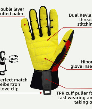 Seibertron SDXB Waterproof Anti - Slip Gloves with TPR Impact Protection, Hipora Waterproof Insert & Reflective Tape for Oil & Gas, Heavy Duty Work - Seibertron