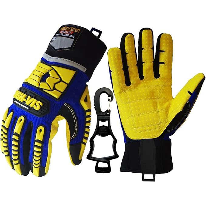 seibertron-gallery:sdxw-plus-1-glove-clip-thumbnail-20260716 | product:sdxw | style:SDXW+1 Glove Clip | Seibertron HIGH-VIS SDXW gloves with one black glove clip