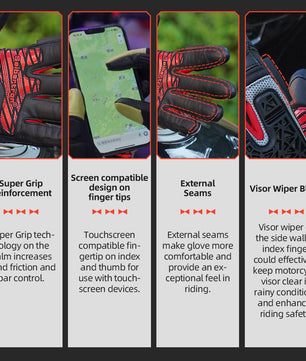 Seibertron SPS - 10 Youth Motorcycle Riding Gloves – Breathable, Durable, Anti - Slip, Touchscreen Leather Gloves for Spring, Summer, and Fall - SeibertronSports Gloves