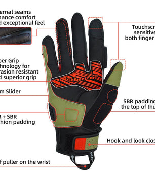 Seibertron SPS - 10 Youth Motorcycle Riding Gloves – Breathable, Durable, Anti - Slip, Touchscreen Leather Gloves for Spring, Summer, and Fall - SeibertronSports Gloves