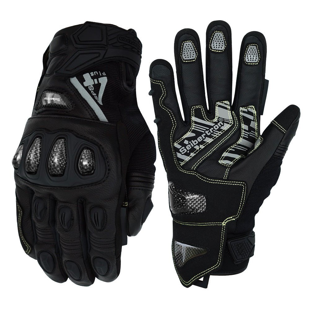 Seibertron SPS - 4 Plus Youth Upgraded Motorcycle Gloves for Snowy Conditions – Motorcycle Gloves with Breathable Lining, Comfortable Motorcycle Gloves for Winter, Carbon Fiber, Waterproof, and Motorcycle Gloves for Low - Light Conditions - Seibertron