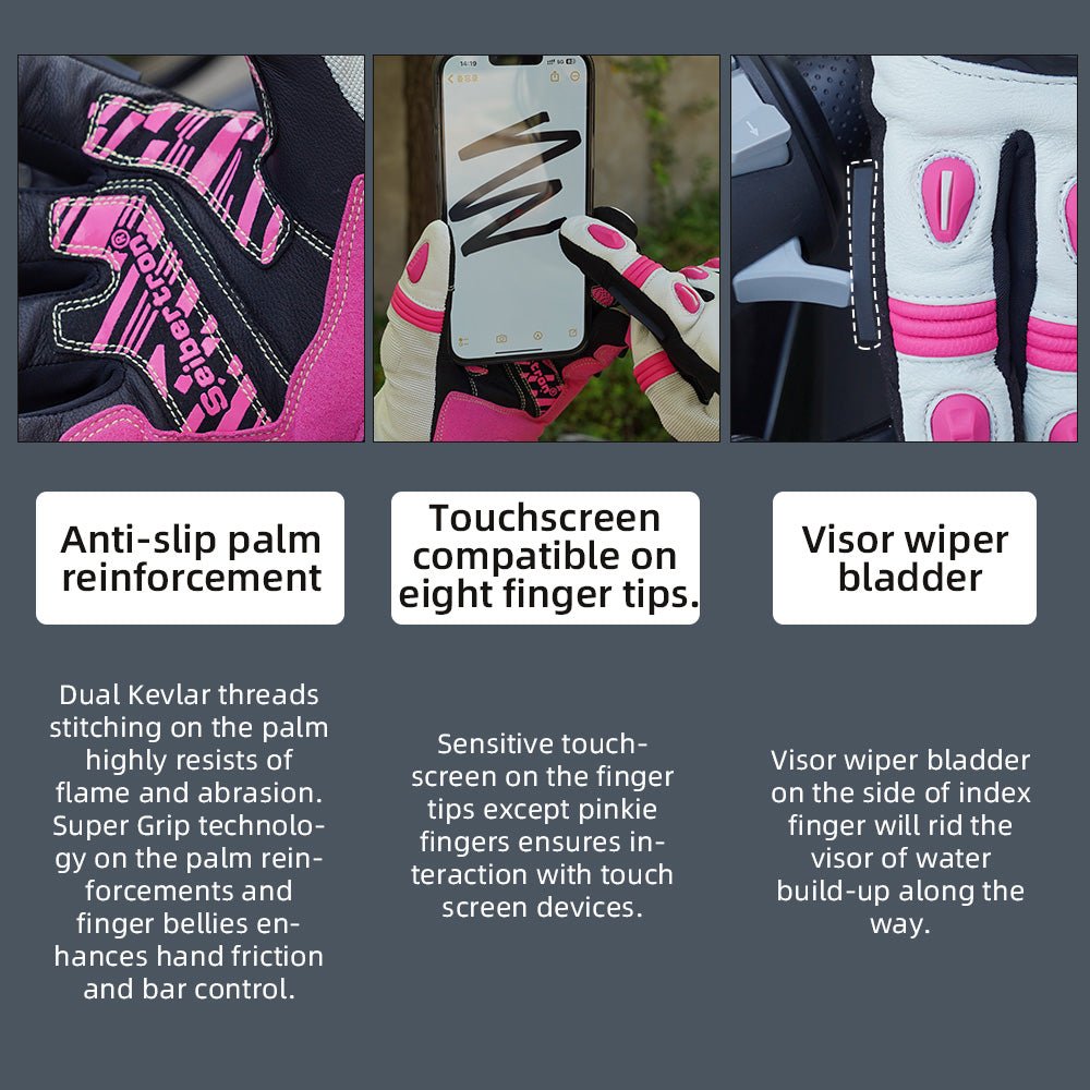 Seibertron SPS - 4 Plus Youth Upgraded Motorcycle Gloves for Snowy Conditions – Motorcycle Gloves with Breathable Lining, Comfortable Motorcycle Gloves for Winter, Carbon Fiber, Waterproof, and Motorcycle Gloves for Low - Light Conditions - Seibertron