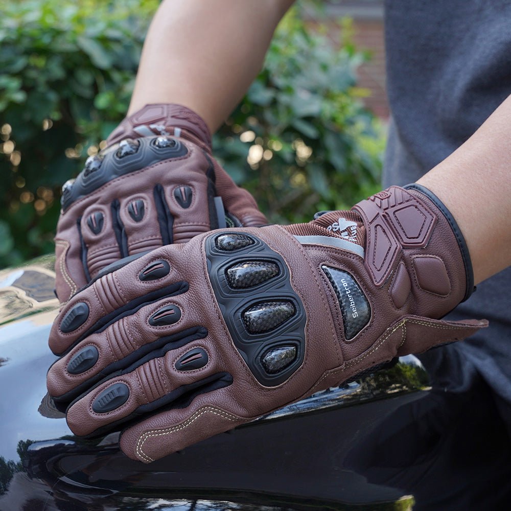 Seibertron SPS - 4 Plus Youth Upgraded Motorcycle Gloves for Snowy Conditions – Motorcycle Gloves with Breathable Lining, Comfortable Motorcycle Gloves for Winter, Carbon Fiber, Waterproof, and Motorcycle Gloves for Low - Light Conditions - Seibertron