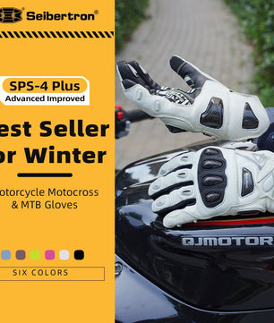 Seibertron SPS - 4 Plus Youth Upgraded Motorcycle Gloves for Snowy Conditions – Motorcycle Gloves with Breathable Lining, Comfortable Motorcycle Gloves for Winter, Carbon Fiber, Waterproof, and Motorcycle Gloves for Low - Light Conditions - Seibertron