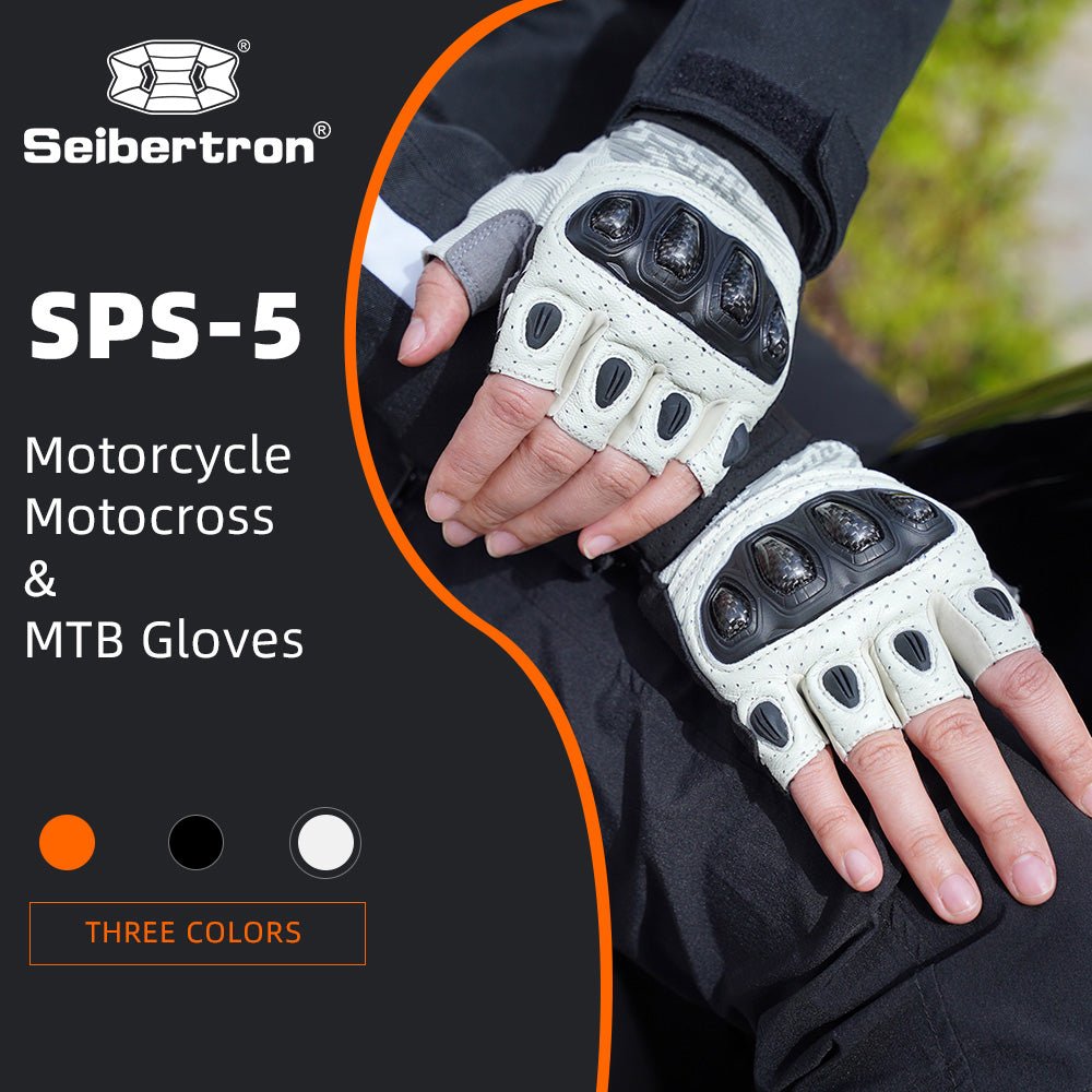 Seibertron SPS - 5 Adult Fingerless Motorcycle Motorcross Cycling Gloves Half Finger MTB Off - Road Riding Glove - Seibertron