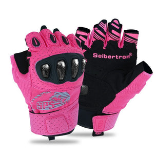 Seibertron SPS - 5 Adult Fingerless Motorcycle Motorcross Cycling Gloves Half Finger MTB Off - Road Riding Glove - Seibertron
