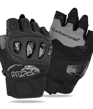 Seibertron SPS - 5 Adult Fingerless Motorcycle Motorcross Cycling Gloves Half Finger MTB Off - Road Riding Glove - Seibertron
