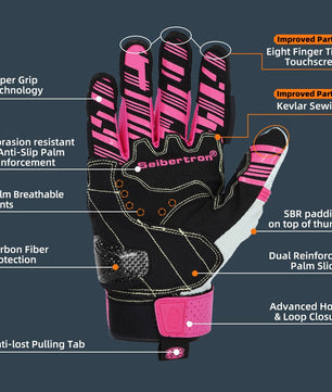 Seibertron SPS2 Plus Youth Summer Motorcycle Gloves – Genuine Leather, Breathable, Carbon Fiber, Abrasion - Resistant, Anti - Slip Design for Enhanced Comfort and Protection - SeibertronSports Gloves