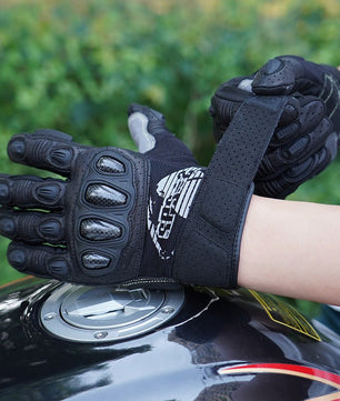 Seibertron SPS2 Plus Youth Summer Motorcycle Gloves – Genuine Leather, Breathable, Carbon Fiber, Abrasion - Resistant, Anti - Slip Design for Enhanced Comfort and Protection - SeibertronSports Gloves