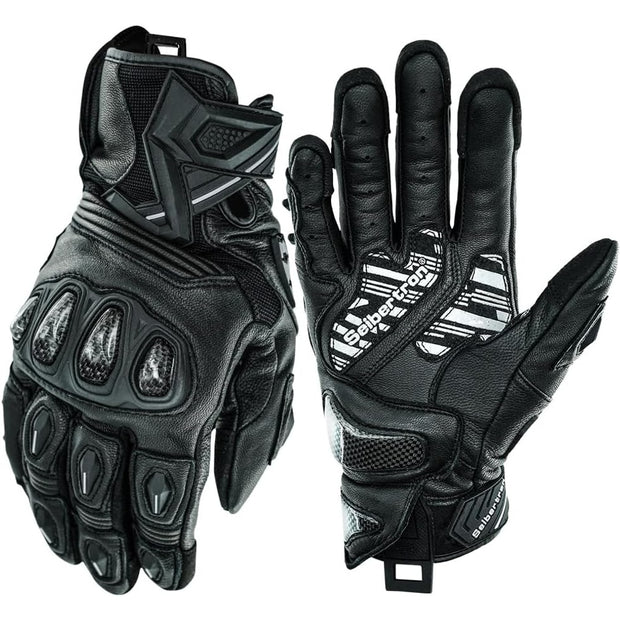 color:Black | Seibertron SPS-3 motorcycle gloves white background main image