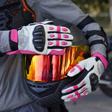 color:Pink | batch:sps4-scenes-20260716 | role:scene-05 | Seibertron SPS-4 winter rainproof motorcycle gloves pink riding scene 05