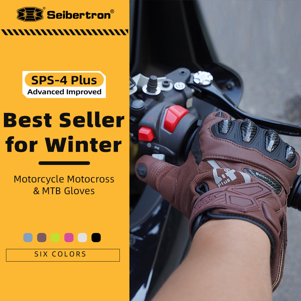 color:Brown | Seibertron SPS-4 Plus 3M Thinsulate motorcycle gloves white background main image