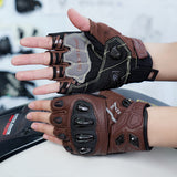 seibertron-gallery:sps7h-scene-color-groups-20260721 | product:8847662776510 | color:Brown | slot:1 | Seibertron SPS-7H Brown half-finger motorcycle gloves scene image 1