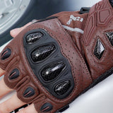 seibertron-gallery:sps7h-scene-color-groups-20260721 | product:8847662776510 | color:Brown | slot:4 | Seibertron SPS-7H Brown half-finger motorcycle gloves scene image 4