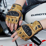 seibertron-gallery:sps7h-scene-color-groups-20260721 | product:8847662776510 | color:Gold | slot:2 | Seibertron SPS-7H Gold half-finger motorcycle gloves scene image 2
