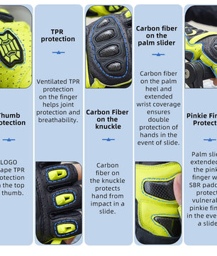 Seibertron Summer Youth Motorcycle Carbon Fiber Anti - Slip Soft Breathable Half - Finger Riding Gloves SPS - 9 - Seibertron