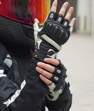 Seibertron Summer Youth Motorcycle Carbon Fiber Anti - Slip Soft Breathable Half - Finger Riding Gloves SPS - 9 - Seibertron