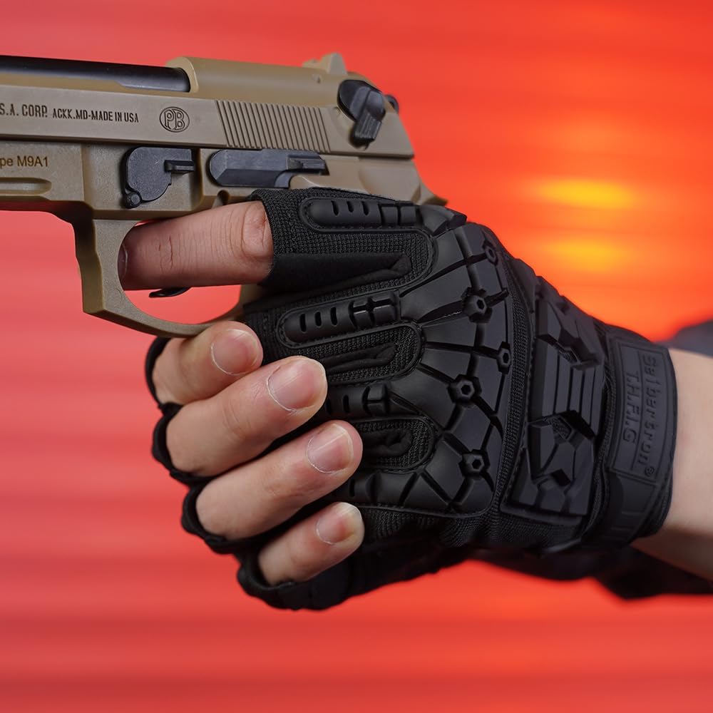 Seibertron T.H.F.I.G 2.0 Men's Tactical Gloves Flexible Rubber Knuckle Protective for Hunting Hiking Airsoft Paintball Motorcycle Motorbike Riding Outdoor Gloves - Seibertron