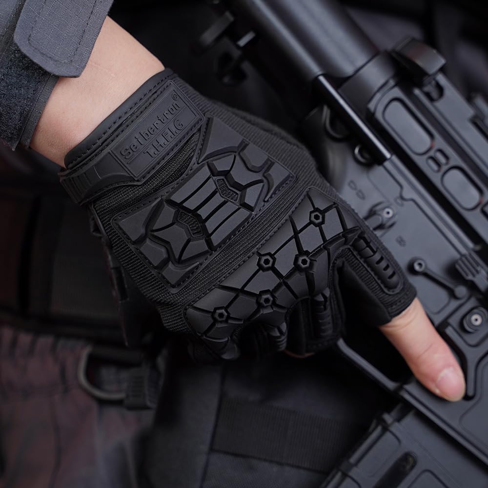 Seibertron T.H.F.I.G 2.0 Men's Tactical Gloves Flexible Rubber Knuckle Protective for Hunting Hiking Airsoft Paintball Motorcycle Motorbike Riding Outdoor Gloves - Seibertron