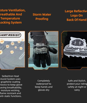 Seibertron Waterproof Windproof Motorcycle Glove Rain Cover - Seibertron