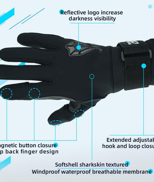 Seibertron W.G.F.G 2.0 Water Resistant Winter Fishing Gloves with Magnetic Finger Flap and Touch Screen for Men and Women – Ideal as Ice Fishing, Photography or Hunting Gloves - Seibertron