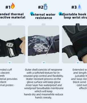 Seibertron W.G.F.G 2.0 Water Resistant Winter Fishing Gloves with Magnetic Finger Flap and Touch Screen for Men and Women – Ideal as Ice Fishing, Photography or Hunting Gloves - Seibertron