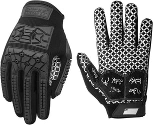 Seibertron Youth Full Finger Lineman 2.0 Football Gloves – Padded Palm, Flexible TPR Impact Protection, & Enhanced Grip - Seibertron