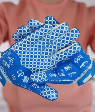 Seibertron Youth Full Finger Lineman 2.0 Padded Palm Football Receiver Gloves, Flexible TPR Impact Protection Back of Hand Glove - Seibertron