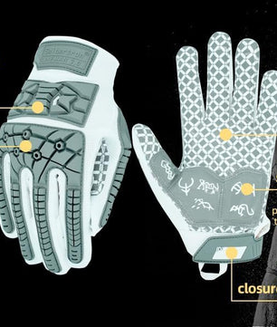 Seibertron Youth Full Finger Lineman 2.0 Padded Palm Football Receiver Gloves, Flexible TPR Impact Protection Back of Hand Glove - Seibertron