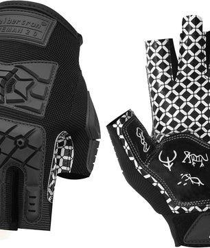 Seibertron Youth Half Finger Lineman 2.0 Padded Palm Football Receiver Gloves, Flexible TPR Impact Protection Back of Hand Glove - Seibertron