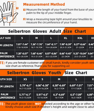 Seibertron Youth SPS - 2/ SPS - 5 Unisex Touchscreen Road Racing Motorcycle Gloves MTB Sports - Seibertron
