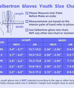 Seibertron Youth S.P.S.G - 1 UPF100+ Sun/UV Protection Touchscreen Glove - Seibertron