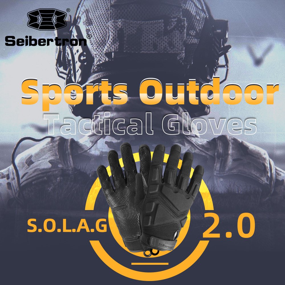 color:Black | Seibertron S.O.L.A.G 2.0 Full Finger water resistant full finger tactical gloves image 02