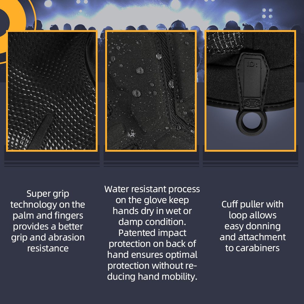 color:Black | Seibertron S.O.L.A.G 2.0 Full Finger water resistant full finger tactical gloves image 04