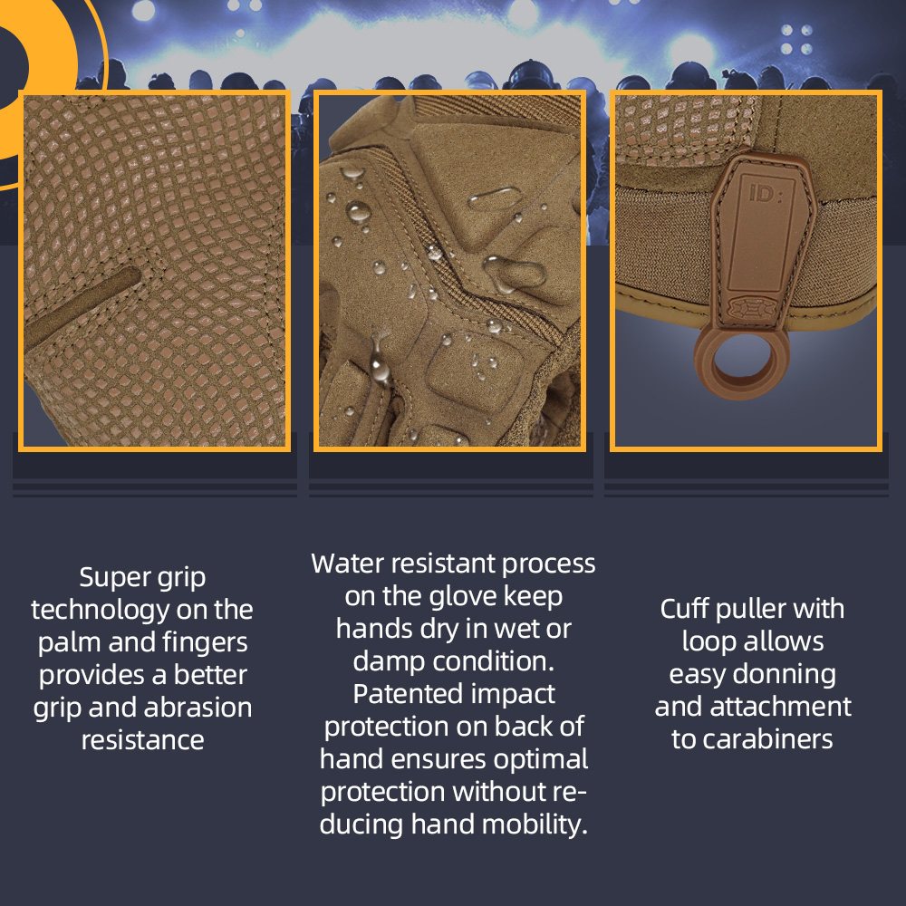 color:Coyote | Seibertron S.O.L.A.G 2.0 Full Finger water resistant full finger tactical gloves image 16