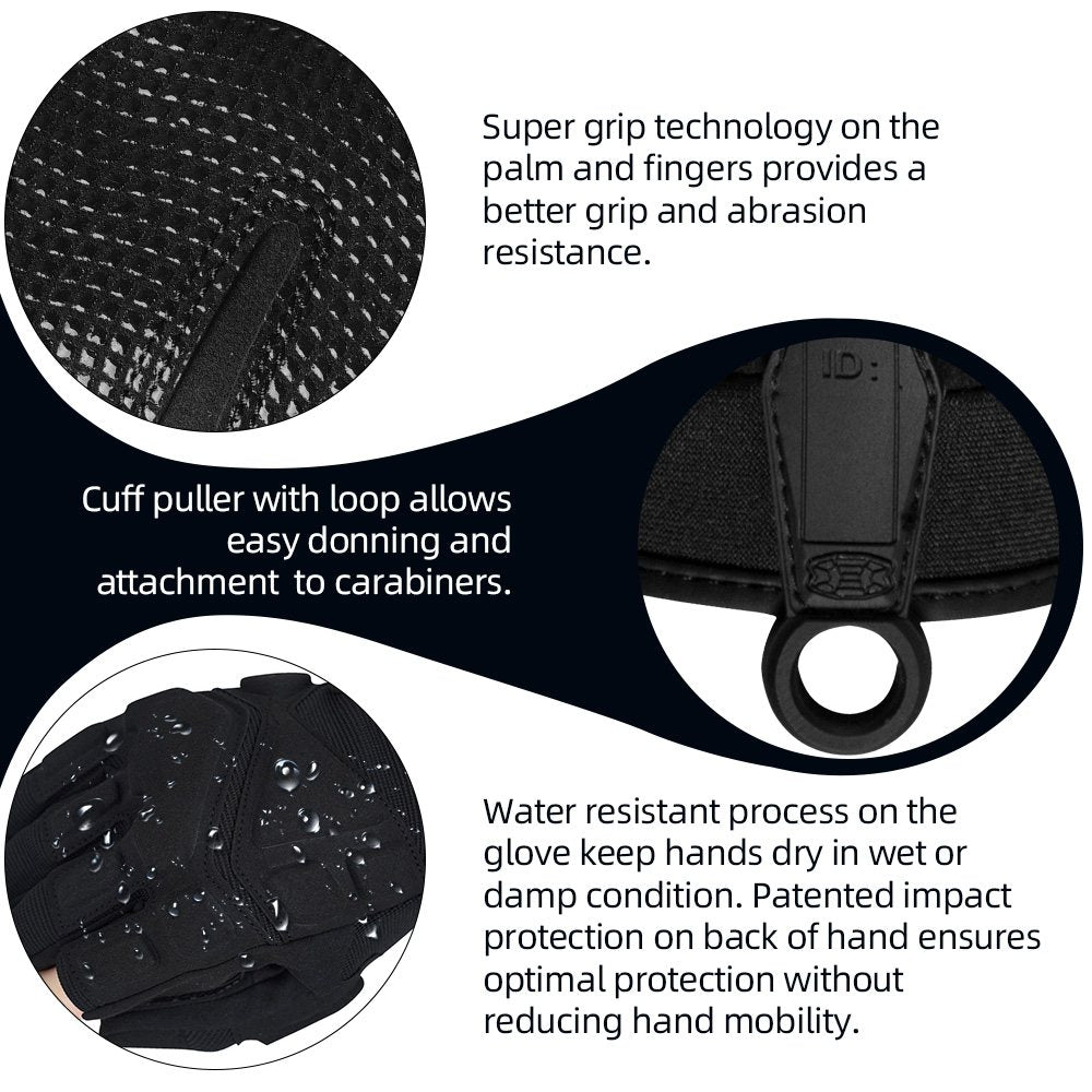 color:Black | Seibertron S.O.L.A.G-HI 2.0 half index finger tactical gloves image 05