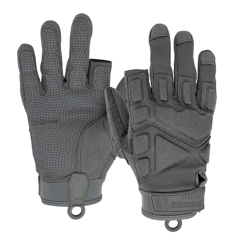 color:Grey | Seibertron S.O.L.A.G-HI 2.0 half index finger tactical gloves image 06